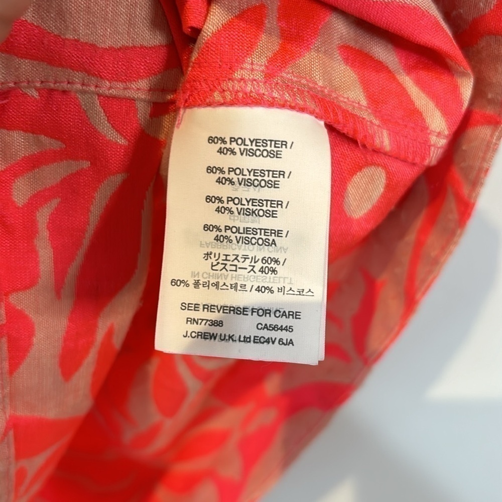 J. Crew Pink Plumeria Floral Jacquard Sleeveless Textured Top Size 4 - Picture 8 of 9